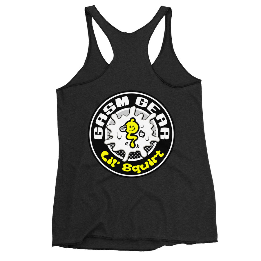 GASM GEAR LOGO/FINE SPECIMEN-LIL' SQUIRT Women's Racerback Tank
